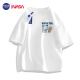 NASA GISS官方潮牌联名T恤男潮流简约青少年纯棉休闲风短袖上衣 白色 L 
