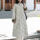 亂在江南冬季加厚保暖印花長(cháng)款加絨棉服女新品原創(chuàng  )設計中式復古國風(fēng)外套 花色 M