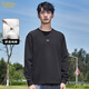 卡賓（CABBEEN）【純棉】高周波LOGO長(zhǎng)袖T恤男裝2024秋季新款寬松潮牌打底衫 煤黑色01 M /170/48