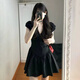 汐菡法式連衣裙赫本風(fēng)裙子夏天女裝2024夏季新款小個(gè)子性感衣服短裙 潮流韓版黑色 均碼（可備注碼數(shù)）