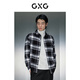 GXG男裝 黑白格長(cháng)袖翻領(lǐng)襯衫 冬季新款GEX10327574 黑白格 S