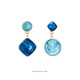 魅迪芬霧霾藍系幾何撞色耳環(huán)925銀針油畫(huà)風(fēng)克萊因藍蚊香盤(pán)耳夾飾女神節 霧霾藍雙色長(cháng)款- 925銀針