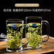 鷗欣玻璃茶杯泡茶杯帶把套裝家用待客水杯加厚大容量綠茶杯 【能量把杯330ml+風(fēng)度把杯357ml