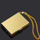 KSHK防盜刷金屬卡包男士不銹鋼卡片包女式防消磁小巧卡盒卡套放駕駛證 10卡位金色掛繩款不定制 可放駕