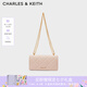 CHARLES&KEITH質感菱格鏈條小方錢包女包包女包生日禮物七夕禮物CK6-10680924 Light Pink淺粉色 XS