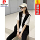 皮爾卡丹（pierre cardin）23年新款馬甲女夏薄款年春秋新款季時(shí)尚外搭黑色坎肩百搭背心西裝 黑色馬甲(單件) L 建議110-125斤