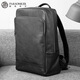 植鞣牛皮真皮雙肩包商務(wù)出差簡(jiǎn)約時(shí)尚男款15.6電腦背包大容量防水 黑色