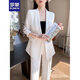 羅蒙（ROMON）白色西裝套裝女春秋季2025新款兩件套時(shí)尚氣質(zhì)職業(yè)感休閑修身西服 西裝+褲子(白色) M