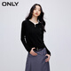 ONLY夏季辣妹休閑修身連帽開(kāi)衫毛衣針織衫女|12413B013 H1Z 黑色 S 160/80A
