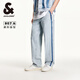 杰克·瓊斯（JACK&JONES）夏季時尚簡約百搭流行潮男士淺藍色撞色水洗牛仔褲男裝225132040 C42淺牛仔藍 常規(guī) 32 175 W32/L32