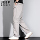 JEEP SPIRIT吉普休閑褲男秋季直筒褲子男士寬松純色百搭男褲 淺灰色 XL