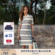 TOMMY HILFIGER25春夏新款女裝氣質(zhì)優(yōu)雅老錢風亞洲版V字POLO顯瘦針織連衣裙 白藍條紋0BI M