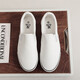 帆布鞋春季新款男鞋一腳蹬懶人鞋透氣軟底防滑休閑布鞋情侶款板鞋 白色 40