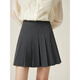 范思藍恩減齡學(xué)院風(fēng)百褶半身裙夏裝高腰設計感條紋A字裙24FS12081 灰色 L