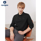 納維凱爾意大利小帆船男士全棉純色長(cháng)袖翻領(lǐng)POLO衫1335024506 黑 XL/52 