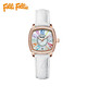 Folli Follie芙麗芙麗腕表女士歐美表輕奢氣質(zhì)小眾玫瑰金鑲日歷鉆石英手表女 白色