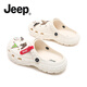 Jeep吉普涼鞋男夏季新款潮流防滑透氣洞洞拖鞋時(shí)尚外穿沙灘包頭拖鞋 白色質(zhì)感金屬 36-37 標準運動(dòng)鞋碼