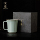 宋蘊 李桂蓮汝窯水杯家用高端喝水馬克杯辦公室簡(jiǎn)約輕奢泡茶杯咖啡杯 宋蘊青荷杯