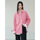 太平鳥(niǎo)彩色牛仔棉襯衫25春季新款女士廓形寬松時(shí)尚洋氣春日襯衣 粉色 M 160
