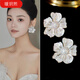 暖玥熙奢華復古宮廷花朵耳環(huán)輕奢小眾高級感夸張鋯石耳飾新娘婚禮耳釘女 耳針款(925銀針)