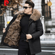 皮爾卡丹（pierre cardin）派克服夾克外套男款冬季中長(zhǎng)款狐貍毛皮毛一體可拆卸水貂內(nèi)膽皮草 中長(zhǎng)款+咖啡色狐貍毛內(nèi)膽 2XL 150斤-170斤