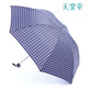 天堂傘經(jīng)典格子雨傘商務(wù)傘加大10骨三折疊傘防曬傘遮陽(yáng)傘晴雨兩用學(xué)生傘 細藍格子（7骨不銹鋼傘架）
