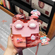 凱蒂貓（hellokitty）庫洛米兒童水杯女孩學(xué)生防摔上學(xué)便攜可愛高顏值雙倉雙飲吸管杯子 美樂蒂雙飲 530ml -2419+掛件3D貼