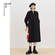 噢姆（AUM）【商場(chǎng)同款】AUM噢姆2025年春季新款絨面羊毛呢圓領(lǐng)A擺黑色連衣裙 黑色 L