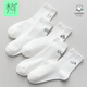 禾句（HEJU）襪子女中筒襪純白色棉ins潮日系可愛(ài)情侶百搭長(cháng)襪 混合顏色5雙 5雙 均碼（適合34-40碼腳）