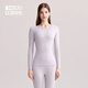 紅豆（Hodo）女士純棉秋衣秋褲女棉毛衫秋冬季全棉打底保暖內衣套裝 藕紫-圓領(lǐng) XL (170)