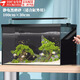 京霽魚缸背景貼紙pvc缸外裝飾造景水族箱純黑色背景壁紙玻璃裝飾貼膜 靜電黑磨砂/寬40cm*長1米（適合缸外用）