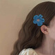 初享（CHUXIANG）2025新款藍色針織毛線(xiàn)花朵發(fā)夾可愛(ài)側邊夾劉海夾秋冬感碎發(fā)夾 毛線(xiàn)鉤針花夾-藍色B00-101