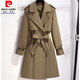皮爾卡丹（pierre cardin）23年新款風(fēng)衣外套女春秋中長(zhǎng)款年新款今年流行的感秋季米白色 0704#咖色西裝外套  L 建議【100-115斤】