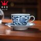 鐘家窯青花瓷中式咖啡杯陶瓷高檔柴窯青花手繪繡球花咖啡杯碟套裝 青花繡球花咖啡杯 120ml 1只