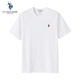 U.S. POLO ASSN.保羅男士T恤夏季百搭短袖純棉圓領(lǐng)白色小t恤寬松內搭打底衫 純白色 2XL-180/100A