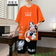 賓客龍12青少年運動(dòng)丅恤套裝13-15歲男孩高中學(xué)生短袖t恤16大童夏裝一套 桔紅色短袖短褲 L 【身高1.55-1.60】米/95-120斤