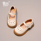舞瑪兒童真皮公主鞋子2024新款春夏款軟底寶寶簡(jiǎn)約鏤空透氣女童小皮鞋