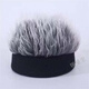 錫曼塵帽子男 光頭個(gè)性假發(fā)帽子男地主帽韓版復古嘻哈街頭惡搞無(wú)檐潮人 針織款-黑色灰毛