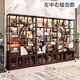 熱記博古架實(shí)木新中式辦公茶室置物架茶葉展示柜非實(shí)木客廳擺件展示架 左中右組合291cm長(cháng)【特厚加固】 無(wú)規格