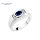 GEM STONE KING銀藍(lán)寶石戒指男時(shí)尚1.95克拉彩寶925銀輕奢復(fù)古父親節(jié)禮物送爸爸 11號 美國尺碼