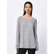 太平鳥(niǎo)女裝【京東獨享】t恤夏季長(cháng)袖針織寬松簡(jiǎn)約通勤 灰色 S