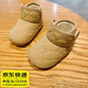 獺惠嬰兒棉靴秋冬季軟底不掉跟0一1歲男女寶寶加絨保暖軟底中高幫鞋 卡其色加絨-17碼-內長(cháng)13.0cm