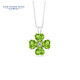 GEM STONE KING四葉草項(xiàng)鏈女925銀鑲綠橄欖石簡(jiǎn)約時(shí)尚愛心吊墜送女友生日禮物