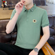 啄木鳥(niǎo)（TUCANO）短袖t恤男翻領(lǐng)夏季潮流POLO領(lǐng)衫半袖棉夏款高端打底體恤男裝上衣 TX7706豆綠色 XL (125-135斤)