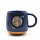 星巴克（Starbucks）經(jīng)典黑紅白魚(yú)鱗陶瓷銅牌馬克杯水杯咖啡杯復古人魚(yú)情侶對杯禮物 藍色單杯原盒裝