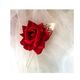 喜婆婆頭飾婆婆婚禮頭花結(jié)婚喜媽媽婚宴盤頭盤發(fā)發(fā)飾紅色喜慶發(fā)梳 紅色玫瑰金色鏤空葉子發(fā)叉