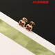 妙靈閣四葉草耳釘女玫瑰金貝母紅玉簡(jiǎn)約氣質(zhì)個(gè)性耳飾七夕情人節禮物送禮 【0.9cm】耳釘玫瑰金紅玉髓