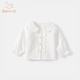 班喜迪女童襯衫春裝2026新款洋氣寶寶白色上衣春秋兒童襯衣娃娃衫小童裝 白色 100