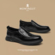 夢(mèng)特嬌男鞋2025冬季新款商務(wù)休閑皮鞋男士百搭軟底一腳蹬懶人鞋子豆豆鞋 黑色 41