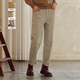 無(wú)色無(wú)味秋裝新款休閑高腰顯瘦柔軟直筒哈倫褲牛仔褲 褲子 女裝女褲 米白 L （38）